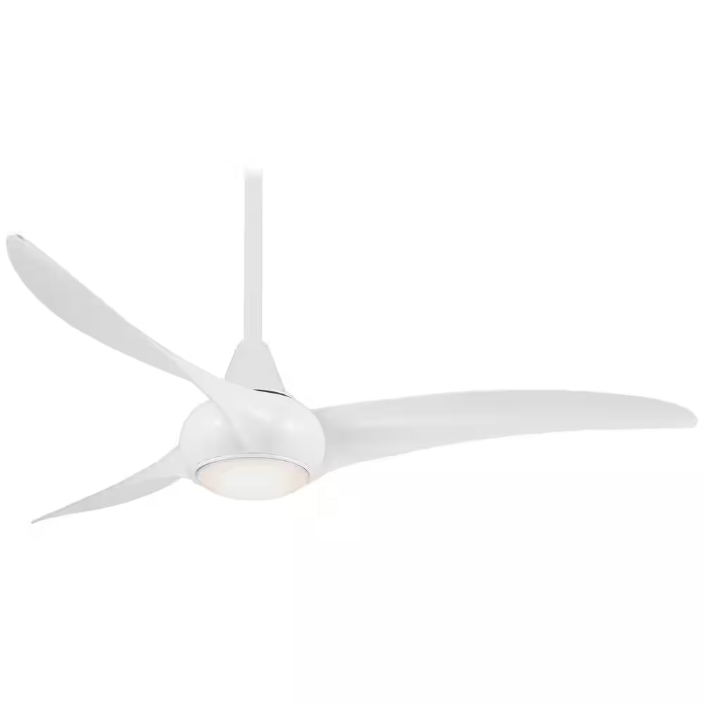 Light Wave 52 In. Integrated LED Indoor White Ceiling Fan with Light with Remote Control