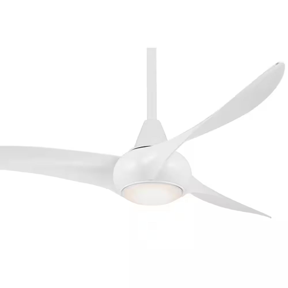 Light Wave 52 In. Integrated LED Indoor White Ceiling Fan with Light with Remote Control