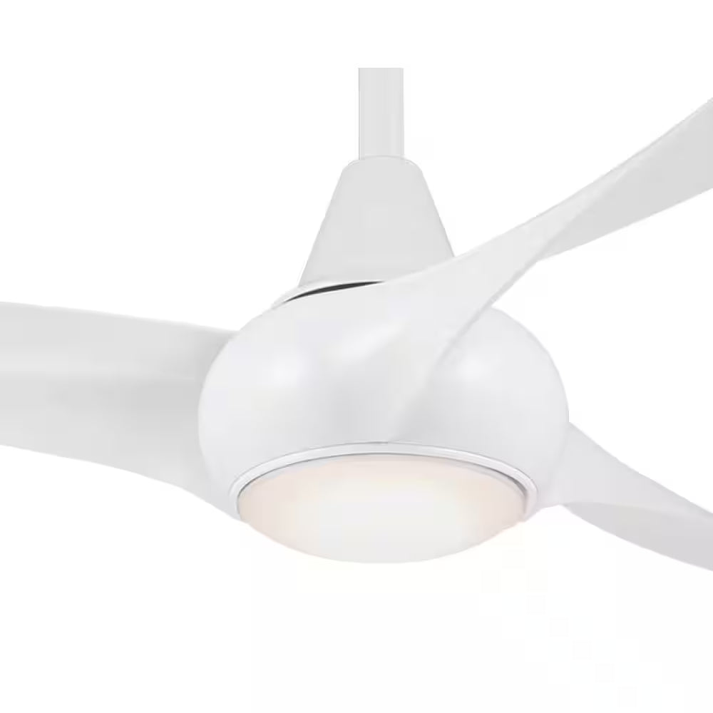 Light Wave 52 In. Integrated LED Indoor White Ceiling Fan with Light with Remote Control